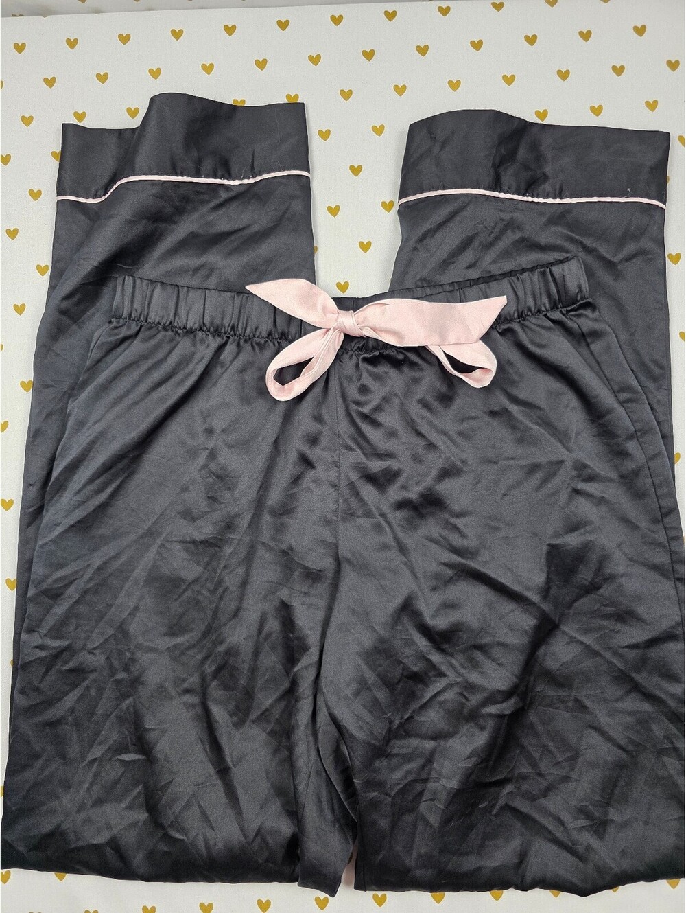 Victorias Secret Black satin Sleep Pants Pajama Bottoms PJ  Medium